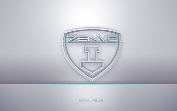 Zenvo 3d white logo, gray background, Zenvo logo, creative 3d art, Zenvo, 3d emblem HD wallpaper