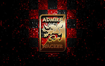 Admira FC, glitter logo, Austrian Bundesliga, red black checkered background, soccer, austrian football club, Admira logo, mosaic art, football, FC Admira Wacker Modling, Austria HD wallpaper