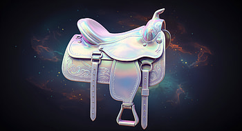 Stunning Saddle in Ultra, saddle, 3D rendering, iridescent, equestrian HD wallpaper