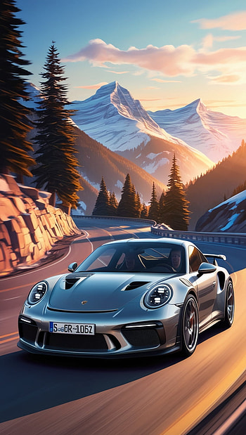 Porsche 911 going through a road, Porsche, supercar, car, Porsche 911 HD phone wallpaper