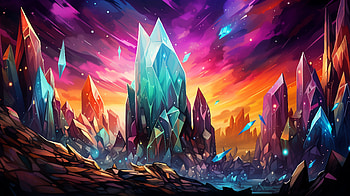 Enchanting Crystal Landscape, crystal, artistic, landscape HD wallpaper