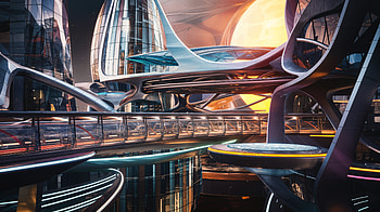 Futuristic Cityscape in Ultra, futuristic city, futuristic architecture, sci fi city, modern design, urban landscape HD wallpaper