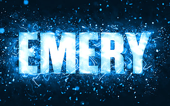 Happy Birtay Emery, , blue neon lights, Emery name, creative, Emery Happy Birtay, Emery Birtay, popular american male names, with Emery name, Emery HD wallpaper