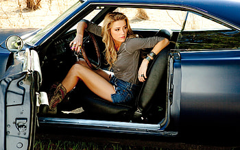Potent mixture - American muscle and cute babe. MoparCar GirlsMuscle ... HD wallpaper