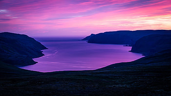 Summer nights in North Cape, Northern Norway, sunlight, midnight, landscape, colors, water HD wallpaper