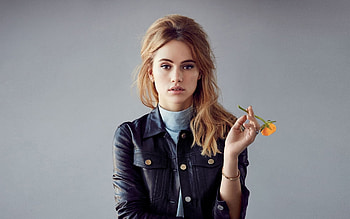 Suki Waterhouse, Fashion denim jacket HD wallpaper