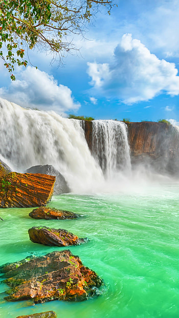 Beautiful nature, , Breathtaking scenery, Magnificent waterfall HD phone wallpaper