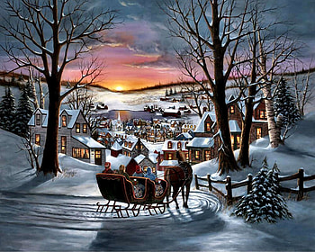 Peace on Earth F1, winter, art, beautiful, illustration, artwork, scenery, occasion, wide screen, holiday, painting, snow HD wallpaper