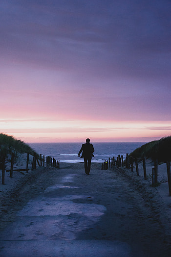 Twilight, Dark, Coast, Silhouette, Dusk, Track HD phone wallpaper
