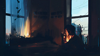 Boy Alone In Room Smoking , alone, smoking, artist, artwork, digital-art, artstation HD wallpaper