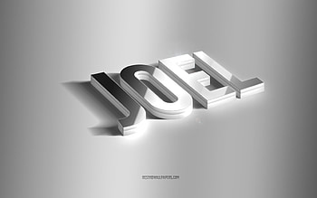 Joel, silver 3d art, gray background, with names, Joel name, Joel greeting card, 3d art, with Joel name HD wallpaper