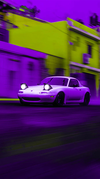 Mazda Miata, green and purple, jdm, green, mazda mx5, purple HD phone wallpaper