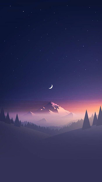 Chilled minimalist mountain sunset. Landscape , Scenery , Sunset , Chill HD phone wallpaper