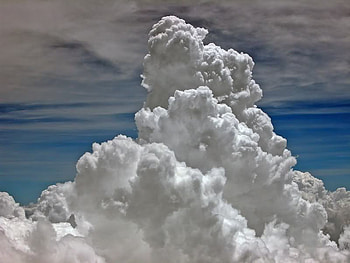 Mountain of Clouds, puffy, sky, cloud, mountain HD wallpaper