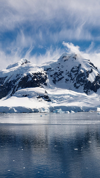 Arctic travels, Snowy mountains, Arctic ocean HD phone wallpaper