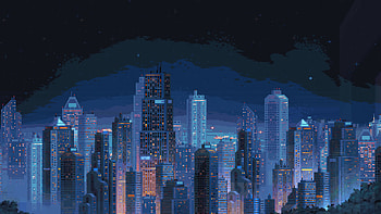 Buildings Retro Artwork , 8-bit, retro, artist, artwork, digital-art HD wallpaper