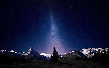 Swiss Alps Night Sky | HD wallpaper