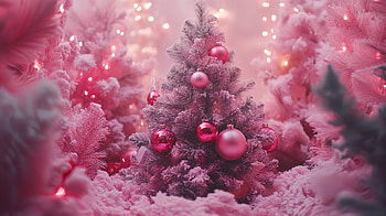 Pink Christmas Magic - Ultra, pink christmas, Christmas, pink tree, holiday decorations, festive lights HD wallpaper