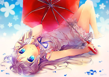 Honma Meiko, umbrella, girl, anime HD wallpaper