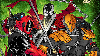 Superhero Vs Supervillain, deadpool, deathstroke, superheroes, digital-art, artwork HD wallpaper