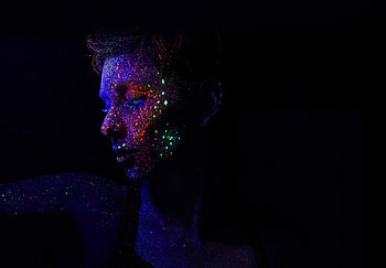 Dark, Shine, Brilliance, Glow, Tinsel, Sequins, Face, Make Up, Meikap, Ultraviolet HD wallpaper