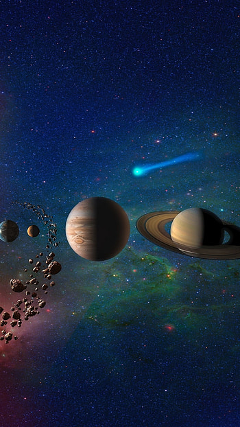 Galaxy, Planets HD phone wallpaper