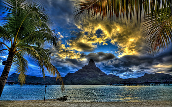 Landscape, Mountains, Sea HD wallpaper