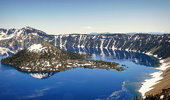 Crater Lake Oregon Us, lake, mountains, nature HD wallpaper