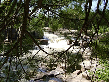 untitle22, trees, river, rocks HD wallpaper