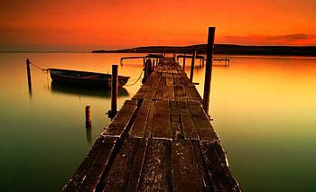 beautyful sunset, summer, boat, beautyful, sunset, beach HD wallpaper