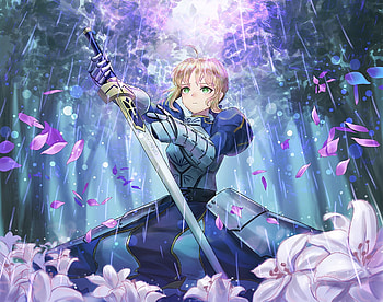 Blossom, anime girl, saber, Fate/Grand Order HD wallpaper