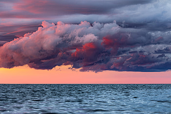Nature, Water, Sunset, Sea, Clouds, Horizon HD wallpaper