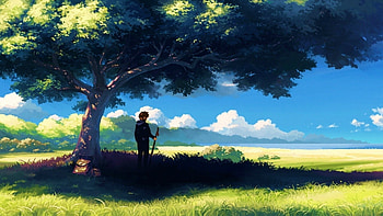Anime, Scenery, Boy Under Tree, Anime Scenery . HD wallpaper