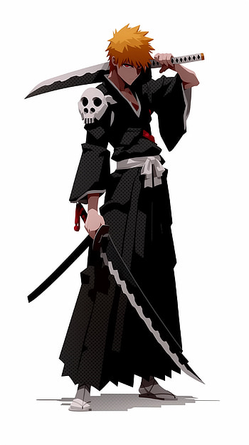 Ichigo Kurosaki — Bleach White Minimalist , white anime, Bleach, Ichigo Kurosaki HD phone wallpaper
