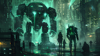 Mech Dreams: A Sci-Fi Adventure, Sci Fi, Mech, cityscape, futuristic, neon HD wallpaper