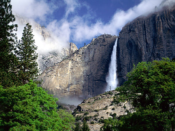 Landscape, Mountains, Waterfalls HD wallpaper