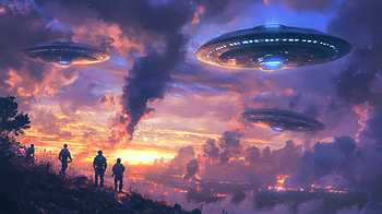 : Sci-Fi UFO Invasion, Sci Fi, UFO invasion, UFO, landscape HD wallpaper