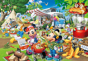 Camping, picnic, summer, mickey mouse, pluto, fantasy, disney HD wallpaper