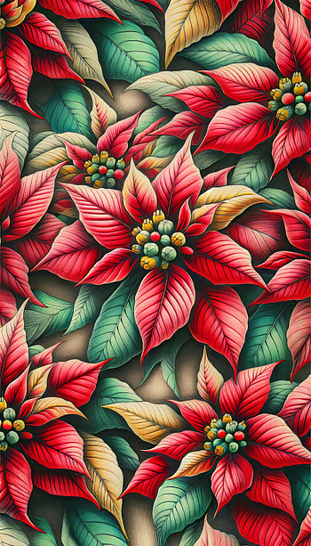 Vibrant Poinsettia Floral HD phone wallpaper