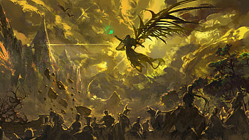 Lord of Mysteries: Golden Ascension — Novel, Novel, Lord Of Mysteries, Yellow, Angel, Battle HD wallpaper