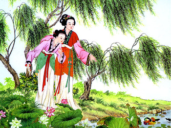 Chinese painting1, chinese, art, painting, woman HD wallpaper