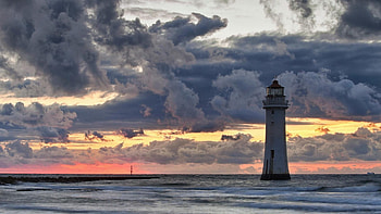 Beautiful sky and lighthouse, , background, 1920x1080 HD wallpaper