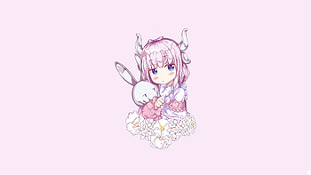 Cute, Kanna Kamui, minimal, Kobayashi-san Chi no Maid Dragon, anime HD wallpaper
