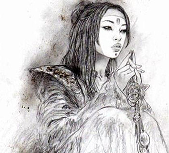 luis royo, girl, dark, warrior HD wallpaper