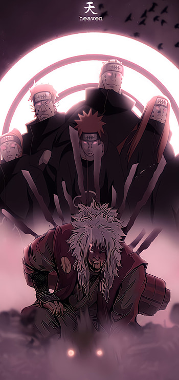 Jiraiya, red, magenta, pain, Naruto shippuuden, nagato, Naruto HD phone wallpaper