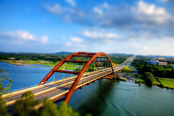 Auto, Nature, Rivers, Blur, Bridge, Illusion, Decrease, Diminution HD wallpaper