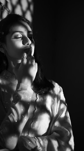 Devika, telugu model, monochrome HD phone wallpaper