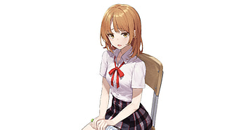 Anime, cute and blonde, school dress, art HD wallpaper