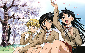 Let's enjoy the springtime air!, school rumble, yakumo, eri, tenma HD wallpaper