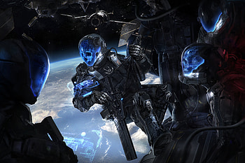 Frontier Buccaneers Scifi Skull Soldiers, skull, soldier, artist, artwork, digital-art, deviantart HD wallpaper